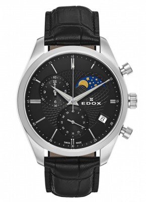Edox Les Vauberts Chronograph Mondphase Date Quarz 01655 3 NIN watch picture